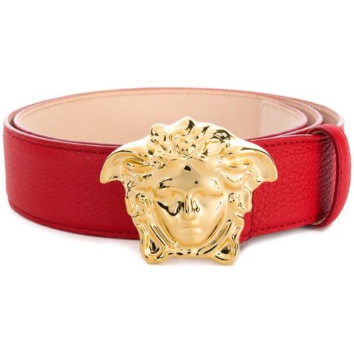 Versace Collection Medusa Buckle Belt Red