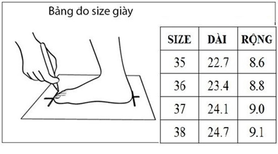 cách đo size giày nam