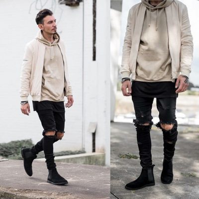Những Cách Phối Đồ Cực Chất Với Quần Short Jean Nam Rách