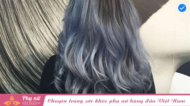 Xu hướng nhuộm tóc màu xanh denim cực chất